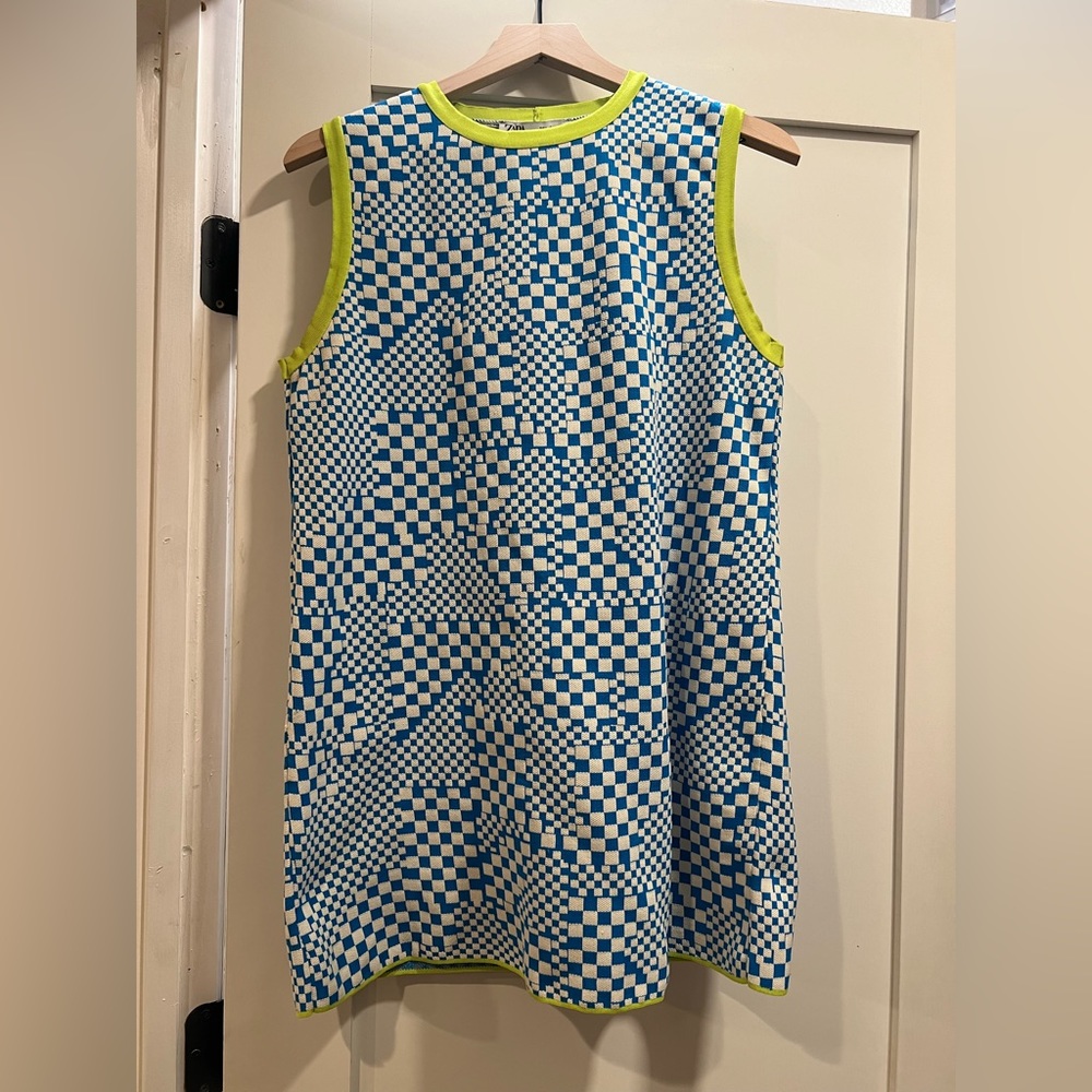 Plaid knit dress